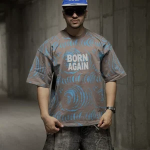 تیشرت BORN AGAIN قهوه ای کد 424