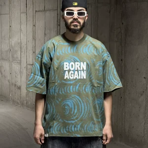 تیشرت BORN AGAIN سبز کد 424