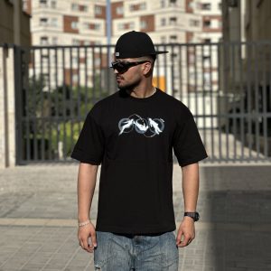 تیشرت طرحدار رنگ مشکی کد 629