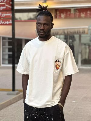 تیشرت لش طرحدار سفید کد 10262