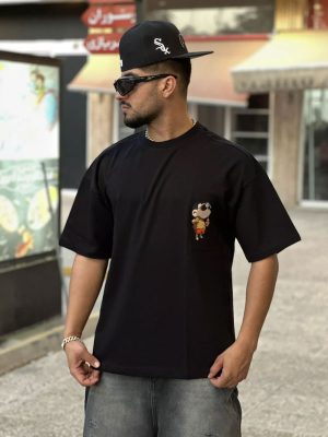 تیشرت لش طرحدار کد مشکی 10263