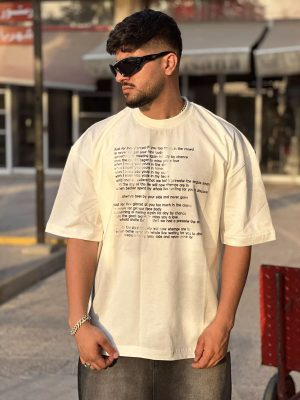 تیشرت طرحدار سفید کد 10288