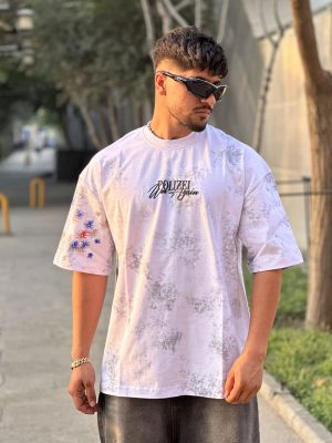 تیشرت طرحدار سفید ;n 10282