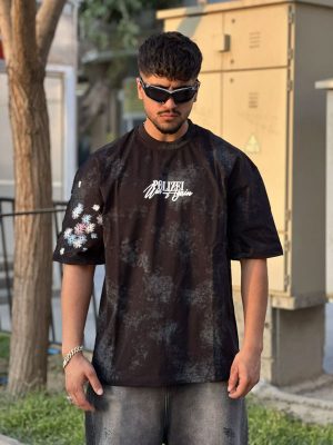 جدول سایزبندی تیشرت طرحدار مشکی کد 10283