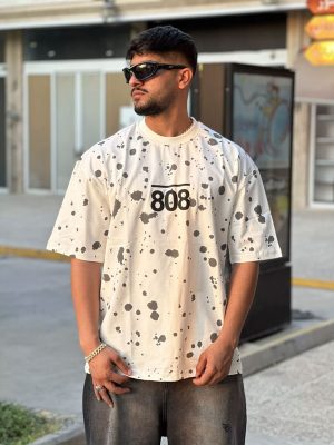 تیشرت طرحدار سفید کد 10284