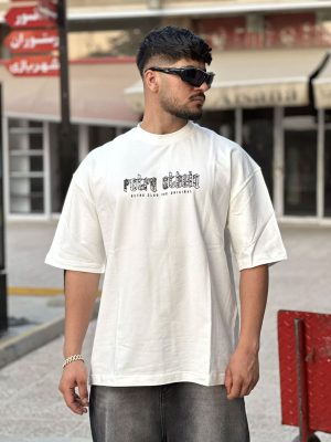 تیشرت طرحدار سفید کد 10287