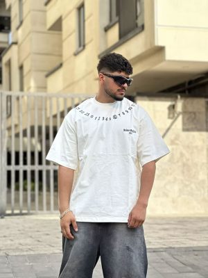 تیشرت طرحدار سفید کد 10295