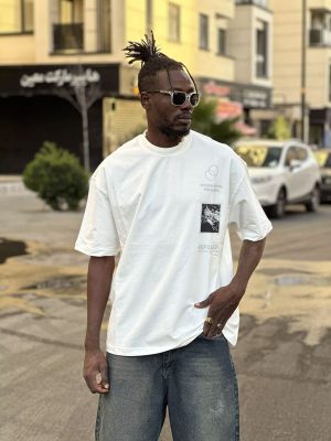 تیشرت طرحدار سفید کد 10330