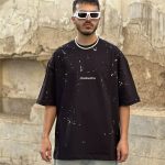 تیشرت طرحدار مشکی کد 10333