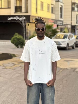 تیشرت طرحدار سفید کد 10333