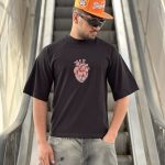 تیشرت طرحدار مشکی کد 10429