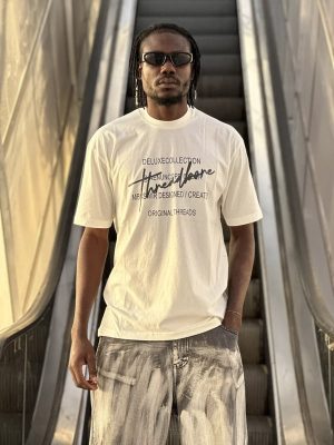 تیشرت طرحدار سفید کد 10432