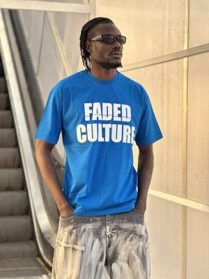 تیشرت طرحدار آبی کد 10438