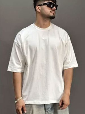 تیشرت بیسیک پارچه نخ سفید