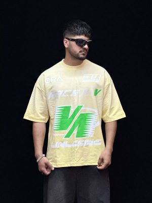 تیشرت طرحدار رنگ لیمویی کد 10152