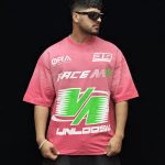 تیشرت طرحدار رنگ گلبهی کد 10154