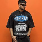 تیشرت طرحدار رنگ مشکی کد 10160