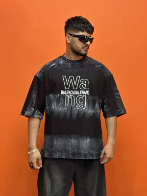 تیشرت طرحدار رنگ مشکی کد 10161