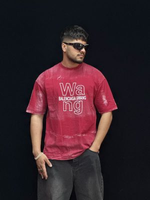 تیشرت طرحدار رنگ قرمز کد 10162