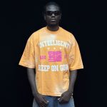 تیشرت طرحدار رنگ نارنجی کد 10173