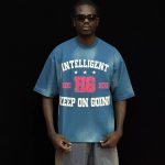 تیشرت طرحدار رنگ آبی کد 10175