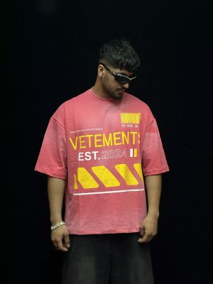 تیشرت طرحدار رنگ گلبهی کد 10181