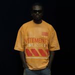 تیشرت طرحدار رنگ نارنجی کد 10182