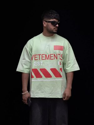 تیشرت طرحدار رنگ سبز کد 10183