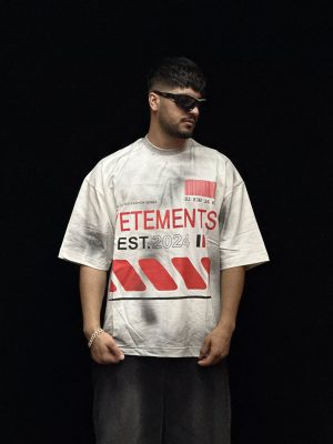 تیشرت طرحدار رنگ سفید کد 10185