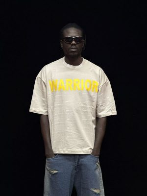 تیشرت طرحدار رنگ کرم کد 10186