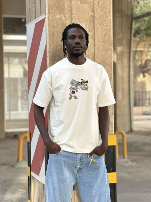 تیشرت طرحدار سفید کد 10208