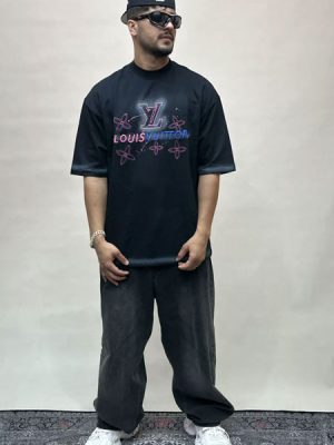 تیشرت گلدوزی لویی ویتون مشکی کد 1075