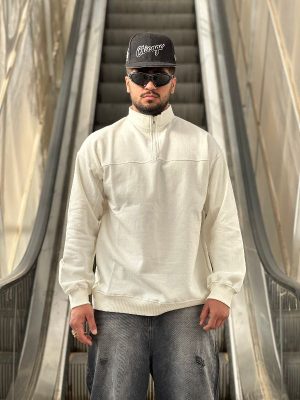 دورس نیم زیپ سفید کد 10688