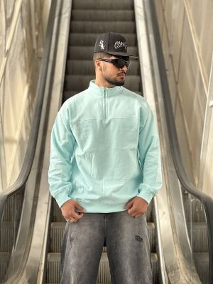 دورس نیم زیپ آبی روشن کد 10690