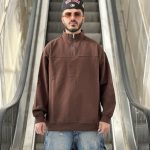 دورس نیم زیپ قهوه ای کد 10691