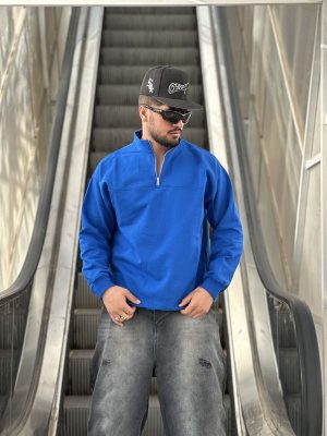 دورس نیم زیپ آبی کد 10694