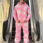 ست هودی شلوار دنیم صورتی کد 10679