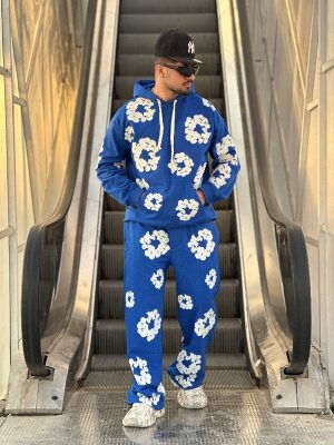 ست هودی شلوار دنیم آبی کد 10680