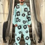 ست هودی شلوار دنیم آبی روشن کد 10685