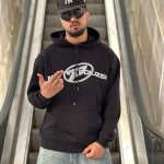 هودی طرحدار مشکی کد 10765