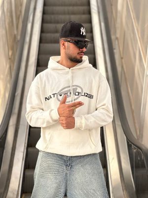 هودی طرحدار سفید کد 10767