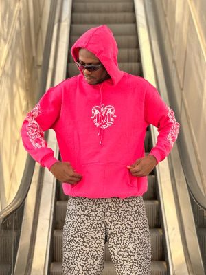 هودی طرحدار سرخابی کد 10764