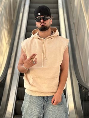 وست کلاهدار رنگ کرم کد 10769