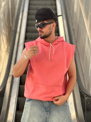 وست کلاهدار رنگ گلبهی کد 10771