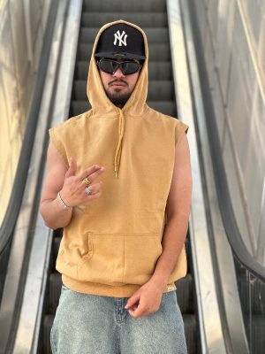 وست کلاهدار رنگ کرم کد 10775