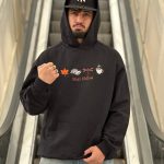 هودی طرحدار مشکی کد 10786