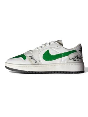 کتونی کاستوم ورنی سفید سبز کد 10806