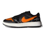 کتونی کاستوم ورنی مشکی نارنجی کد 10809