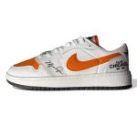 کتونی کاستوم ورنی سفید نارنجی کد 10810