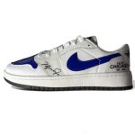 کتونی کاستوم ورنی سفید آبی کد 10811